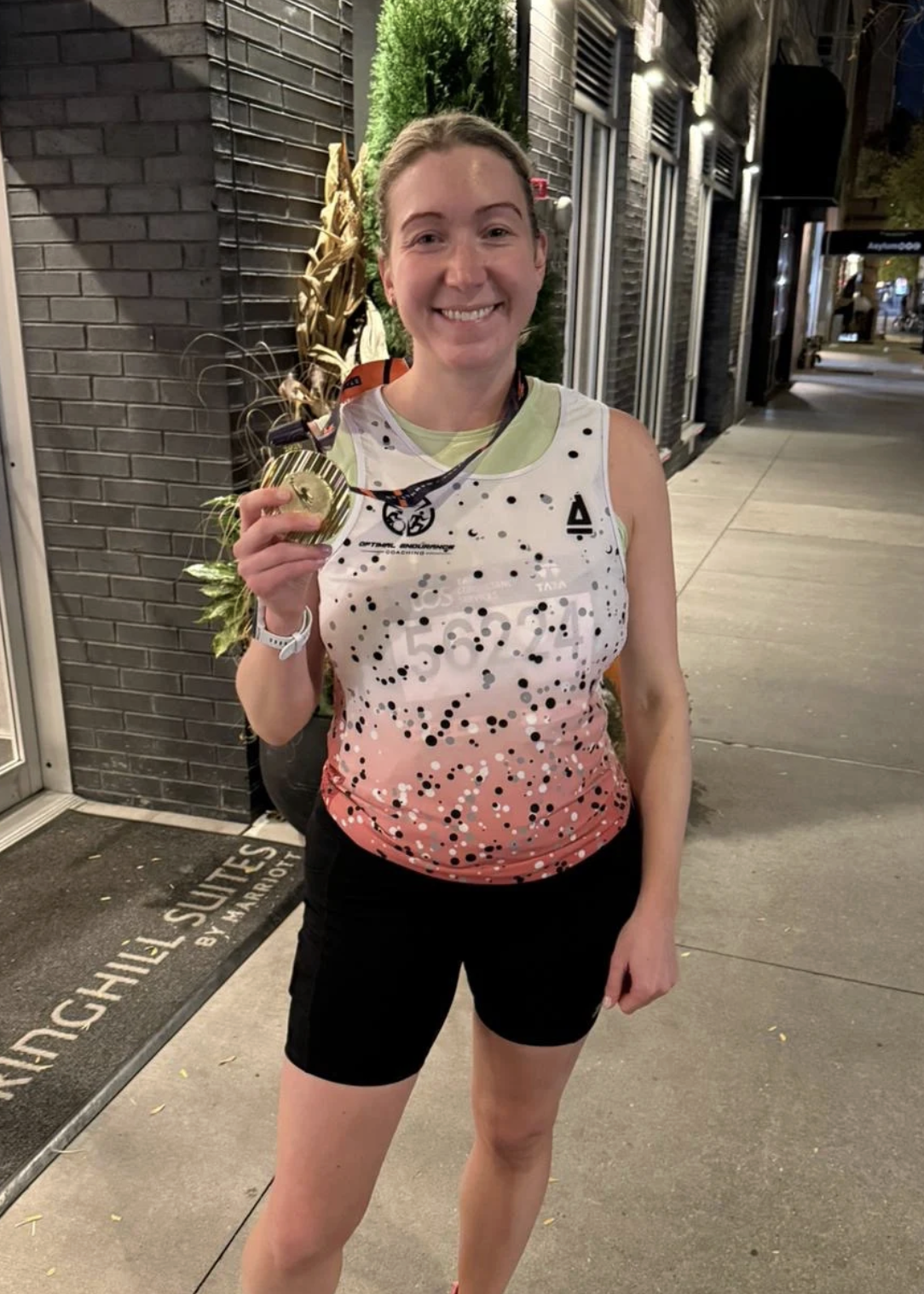Kate in OE Top at New York Marathon